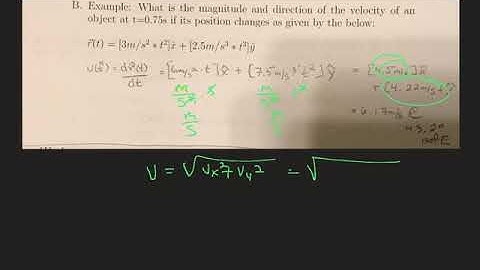 Two Dimensional Instantaneous Velocity Example