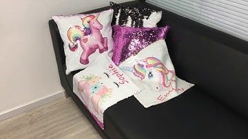 QOMOLANGMA Sublimation Square Blank Reversible Sequin Magic Swipe Pillow Cover Cushion Case