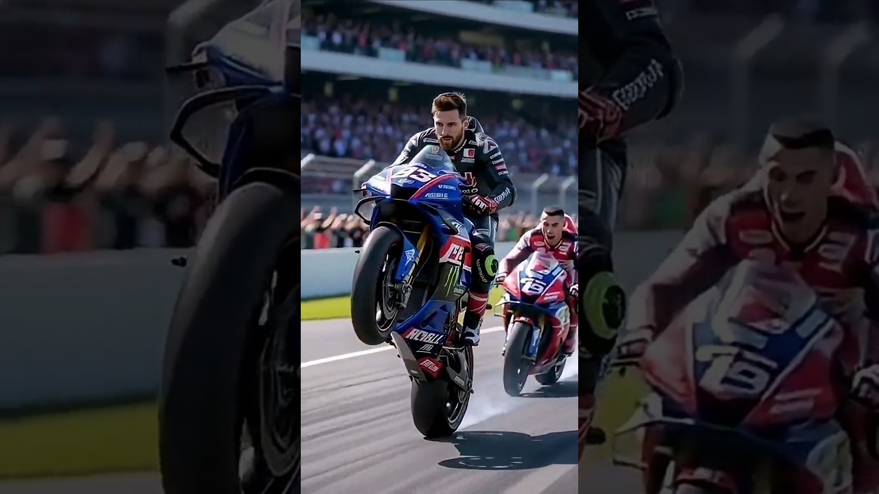 Messi vs Ronaldo:The motorbike Race made by AI 