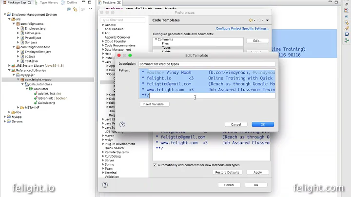 [Eclipse IDE] Adding Author information to new Java file