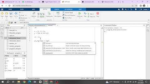 Menghitung Interpolasi Linear dan Interpolasi Lagrange dengan menggunakan aplikasi matlab online