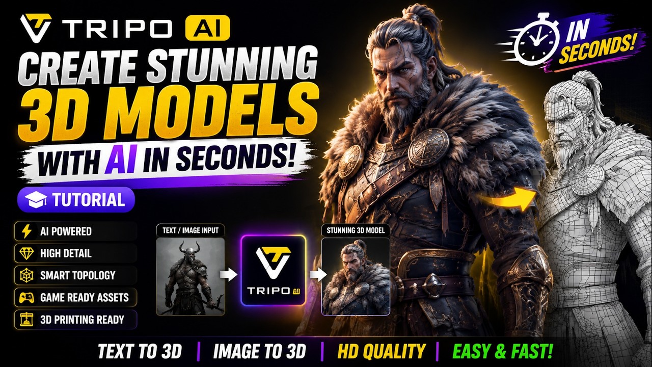 Create Stunning 3D Models with AI in Seconds | Tripo AI Tutorial