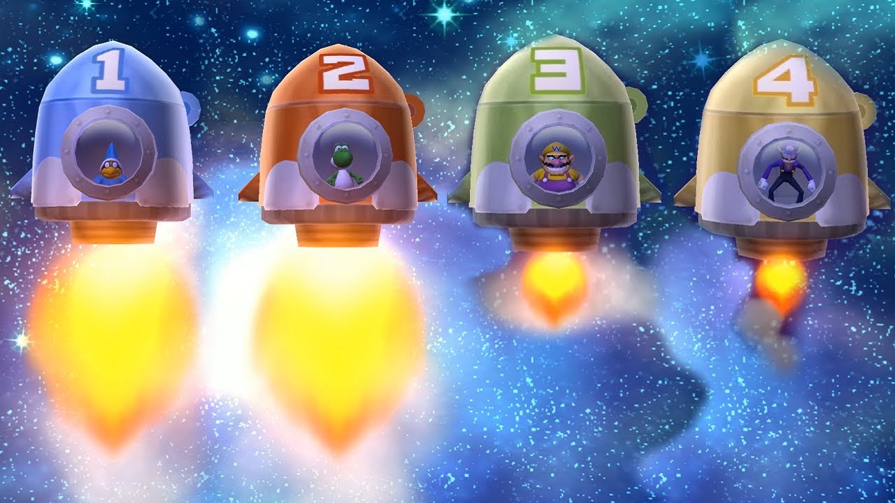 Mario Party 9 - Kamek vs Yoshi vs Wario vs Waluigi| Step It Up Master Difficulty| Cartoons Mee