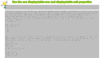 How to : Use the css display:table-row and display:table-cell properties