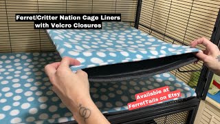 Ferret/Critter Nation Cage Liners with Velcro Closures.