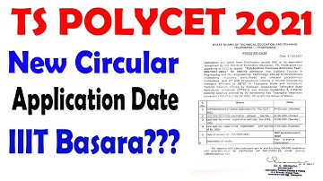 POLYCET 2021 NEW CIRCULAR | TS POLYCET 2021 APPLICATION DATE