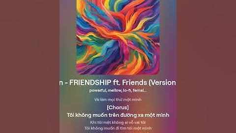 Đen - FRIENDSHIP ft  Friends (Version AI - 1)