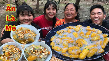 Huỳnh Như Vlogs Làm Chảo Chuối Sáp Xào Nước Cốt Dừa Bột Báng Khổng Lồ Thơm Béo Dẻo Dẻo Ăn Là Ghiền