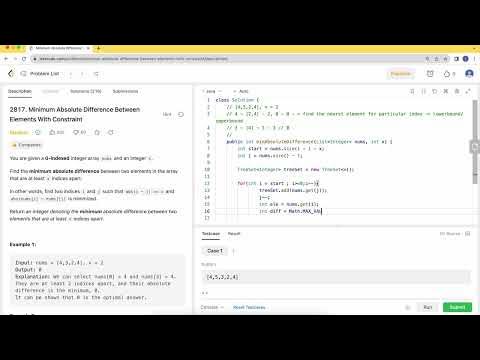 Leetcode 2817 Minimum Absolute Difference Between Elements With ...