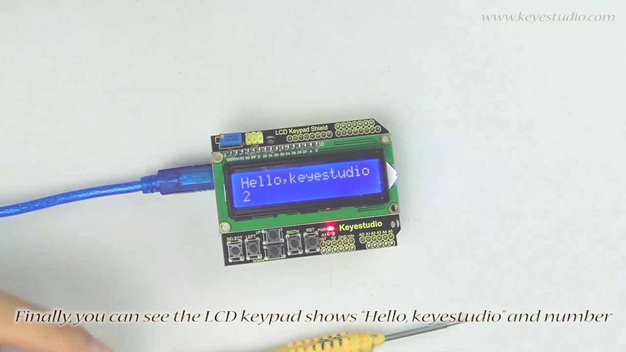 Produktbild von Jopto 5x 1602 LCD-Display Mit Tasten – LCD-Keypad-Shield, 16x2 Zeichen, Kompatibel Mit Arduino UNO R3 & 2560, Inkl. Reset- Und Richtungstasten