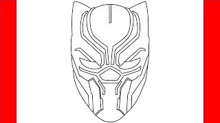 How To Draw Black Panther Mask - Step by Step Drawing