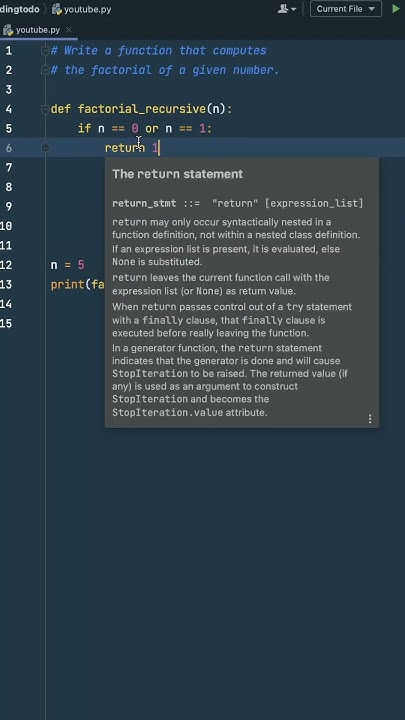 Calculating Factorials With Recursion | Python #pythontutorial - YouTube