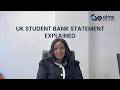 UK STUDENT BANK STATEMENT EXPLAINED