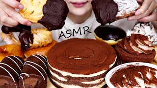 ASMR TIRAMISU CAKE ティラミス 티라미수 تيراميسو CHOCOLATE DONUTS MUKBANG EATING SOUNDS NO TALKING 咀嚼音 ホールケーキ