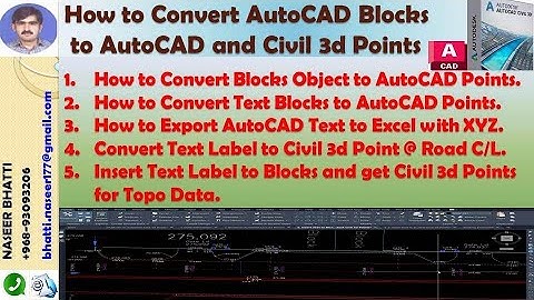 How to Convert AutoCAD Block Data to Civil 3d Points and Export to Excel
