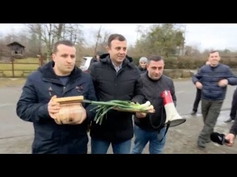 გურიაში სალომე ზურაბიშვილს ოპოზიცია ლობიოთი და პრასით დახვდა