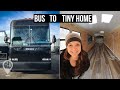 Bus Conversion TIME LAPSE / Amateur Builders Complete Interior Shell in Tiny Home Progress Rehabit8