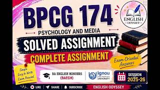 BPCG-174 Psychology and Media Assignment 2026 | IGNOU Solved Assignment | July 2025 & Jan 2026