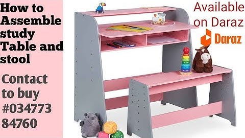 How to assemble wooden study Table stool step by step assembly instructions