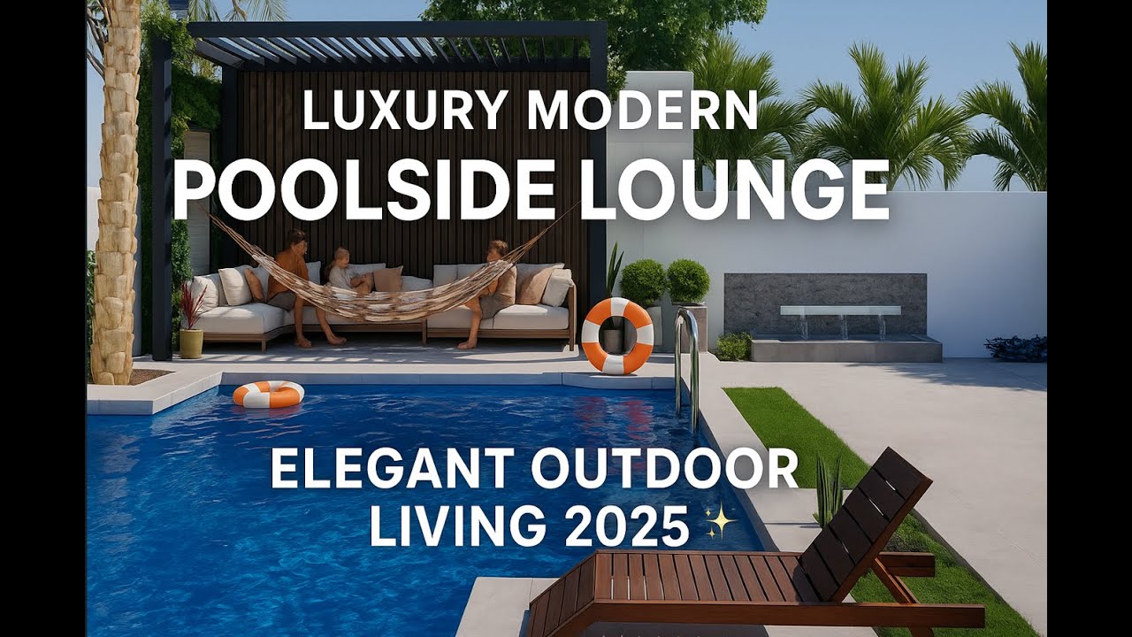 🏝Luxury Modern Backyard Design Infinity Pool,🌊Ocean-Inspired Underwater View &✨Outdoor Living Spaces