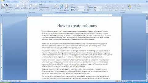 How to create columns in Word 2007