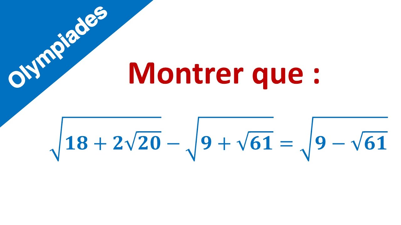 Olympiade de mathématiques ► Exercice 2 dans les racines carrées - Modèle 1 ► 3eme année du collège