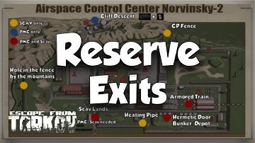 RESERVE EXIT MAP- All PMC and SCAV Exits with Map - Escape from Tarkov