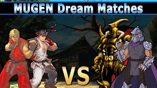 Mugen Dream Matches (2 V 2) - Ryu and Ken Vs Golden Axe and Shredder