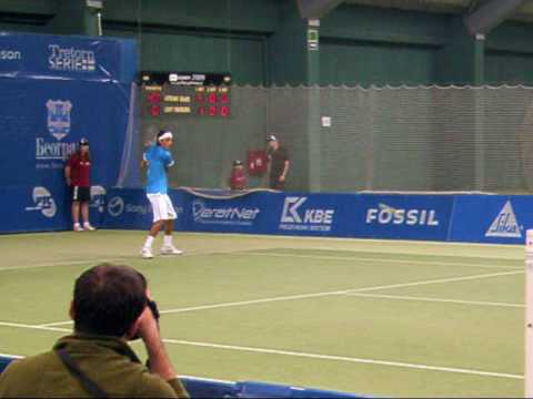 Filip Krajinovic playing at Gemax 2009 Belgrade Challenger