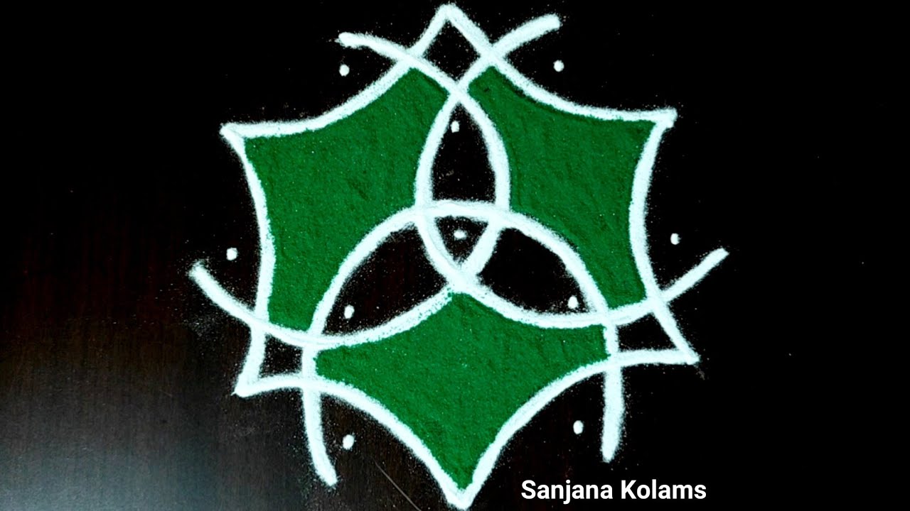 5*3 точки, для ежедневного использования, простые и привлекательные, для начинающих. Камби Колам.