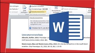 LITERATURVERZEICHNIS ERSTELLEN [Word] Projektarbeit, Facharbeit, Bachelorarbeit