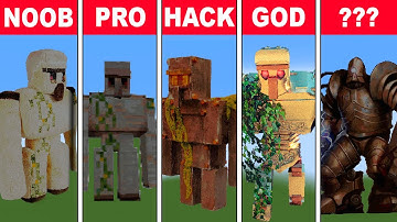 NOOB VS PRO VS HACKER Minecraft Pixel art Iron Golem