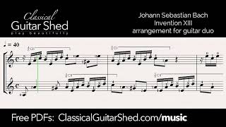 Thumbnail for JS Bach: Invention XIII (Duo) - Free Classical Guitar Sheet Music