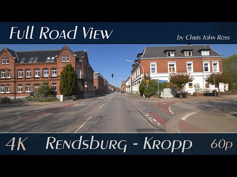 Rendsburg - Kropp, Germany: Herrenstraße, Flensburger Straße, Schleswiger Chaussee, B77 - 4K UHD