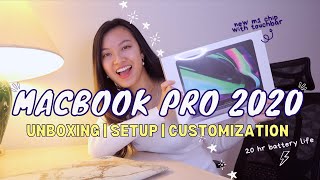 13&quot; M1 MACBOOK PRO 2020 *w/ Touch Bar* | unboxing and customizing my macbook | macbook accessories