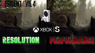 Performance and Resolution mode differences in Resident Evil 4 Remake Demo Xbox Series S
