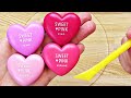 Satisfying Slime Coloring with Japanese Makeup! Mixing 4 Colors Heart Lip Gloss into Clear Slime!