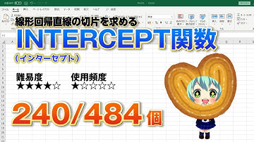 【Excel関数上級編】Excelの関数でグラフの計算！線形回帰直線の切片を求めるINTERCEPT（インターセプト）関数