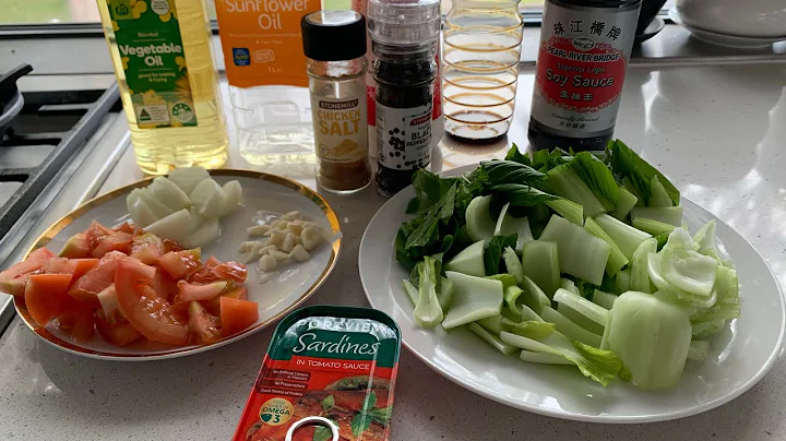 Cooking ginisang pechay with sardines!