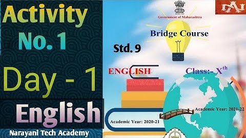 Bridge Course for Std. 9 | Subject- English | Activity No. 1 - Happiness || By Narayani Tech Academy