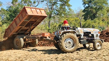JCB 3dx Backhoe Loading Mitti Mud in Eicher Tractor Trolley Fully Loaded Mud | Jcb and Tractor Video
