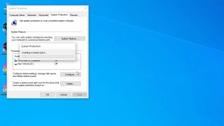 how to enable and create a system restore point in windows 10