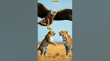Strong eagle captures cheetah and flies to nest #eagles #wildlife #shorts #cheetah #hunting