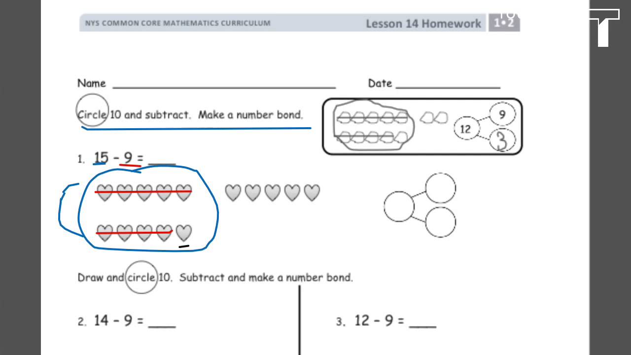 Grade 1 Module 2 Lesson 14 HW pg1 - YouTube