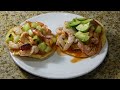 Tostadas de pulpo y camaron