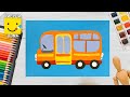 Как нарисовать АВТОБУС/ Рисуем транспорт -  уроки рисования для детей от 4 лет