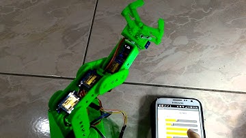 手機遙控Arduino 機械手臂(專為SG90設計之六個自由度機器手臂)