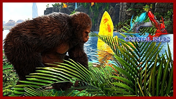 Gathering Fiber With Ease! Ark Gigantopithecus Taming! Dino Leash! Crystal Isles Map! Ep 37!