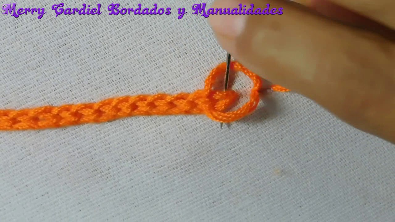 como bordar punto cadena húngara