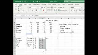 Excel -  mouse shapes
